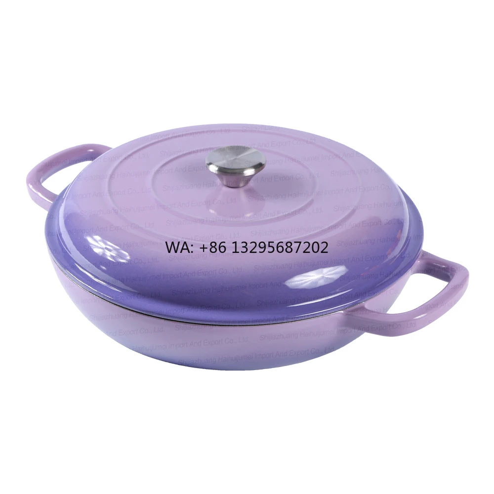 

Large Capacity Cast Iron Casserole Colorful Enamel Dutch Oven for Seafood Soup Stew Made of Metal