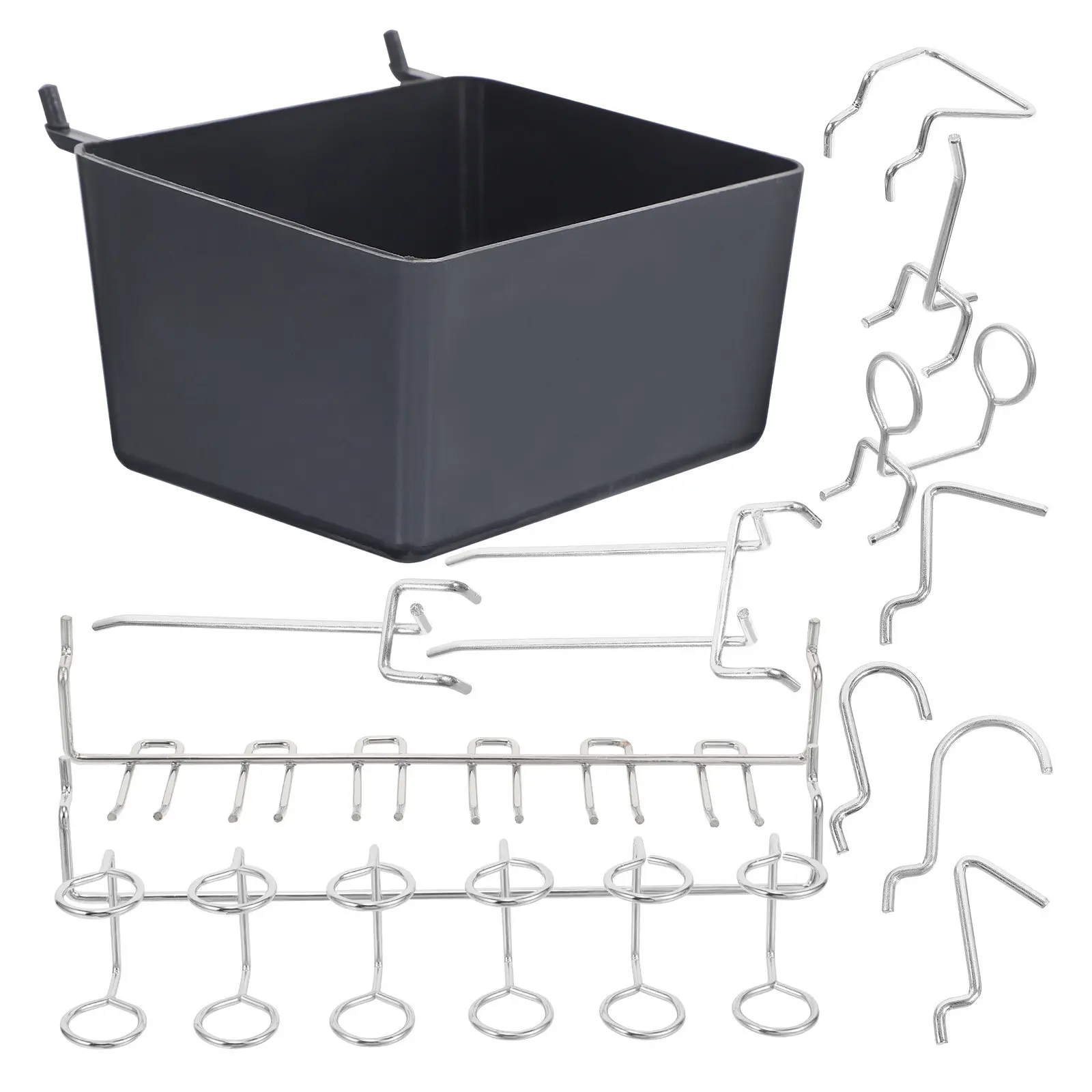 80Pcs Pegboard Organizer Accessories Hooks Bins Set Sturdy Iron Plastic for Garage Workshop Shed Pantry Tool Storage Utility