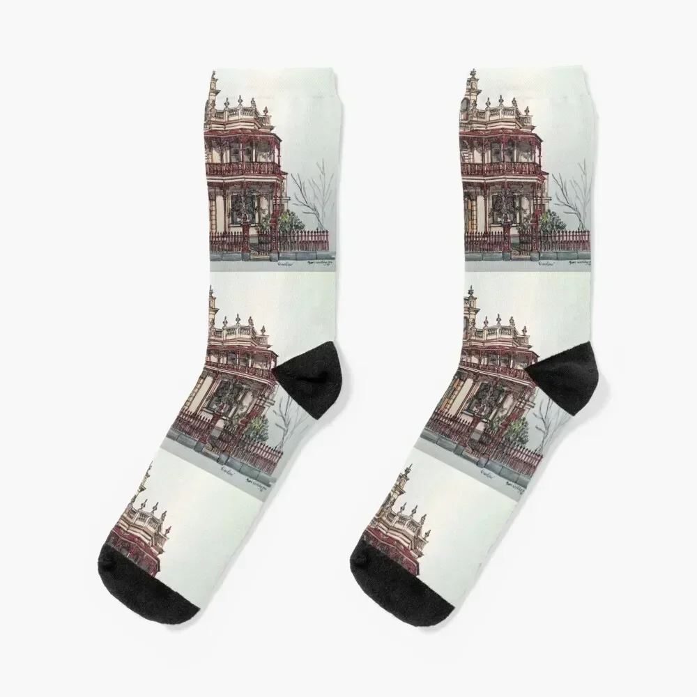 

Phryne Fisher's house 'Wardlow'. Socks gifts set with print Ladies Socks Men's