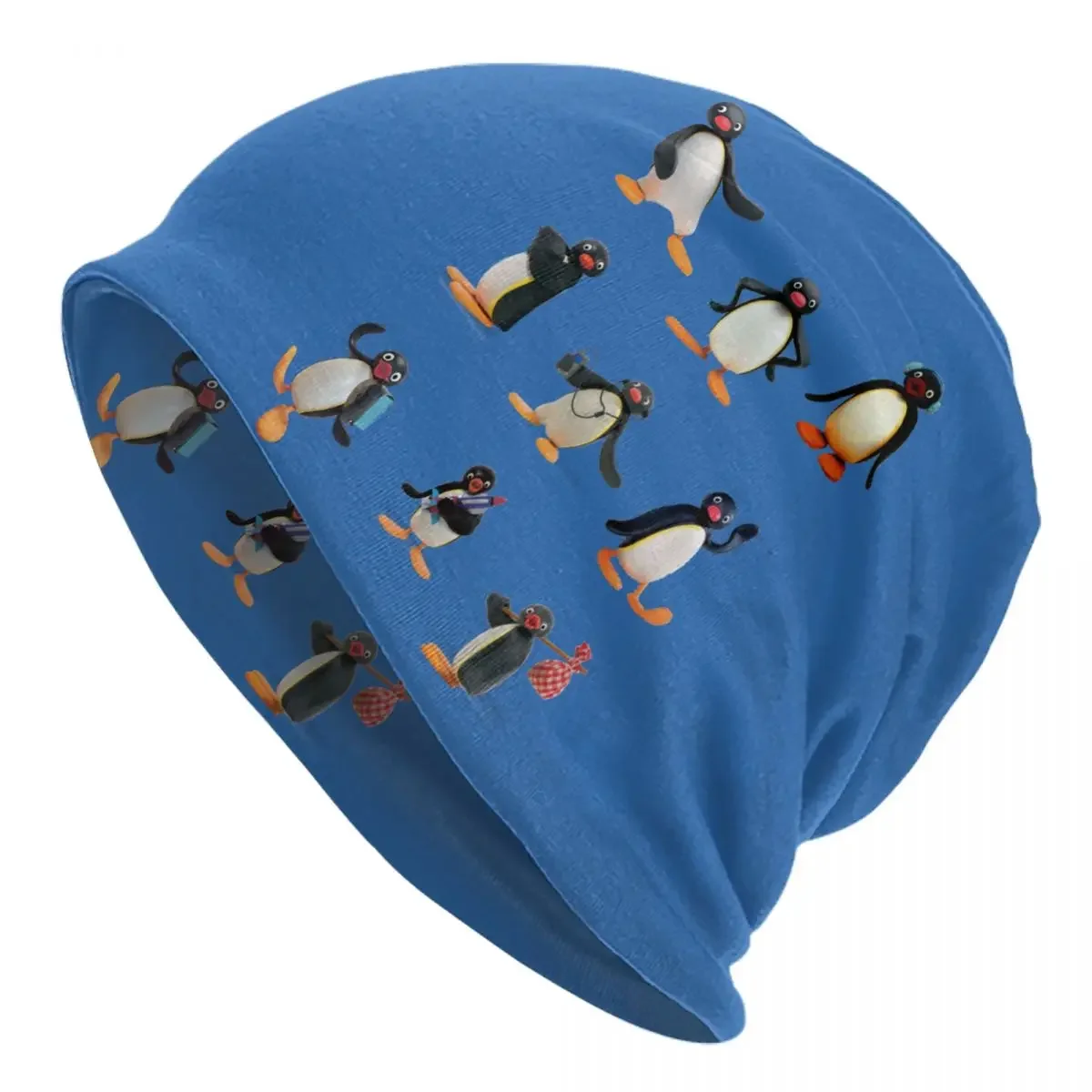 Funny Penguin Pingu Mood Skullies Beanies Caps Unisex Winter Warm Knit Hat Adult Antarctica Animal Bonnet Hats Outdoor Ski Cap