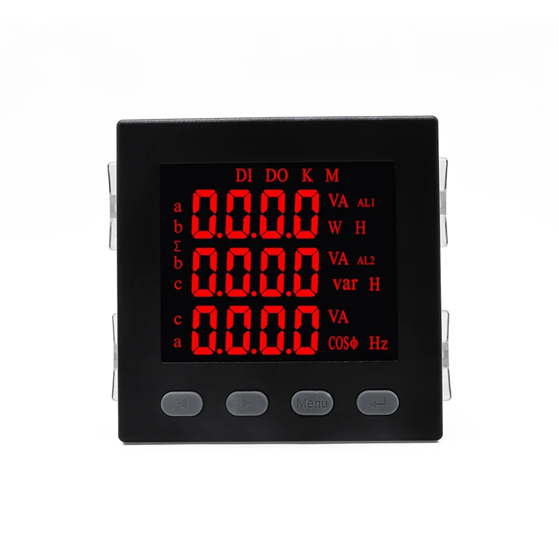 AC220 Three Phase Multifunction Power Meter With RS485 3 Phase 4 Wire A V W kWh cos Hz Var Panel Meter