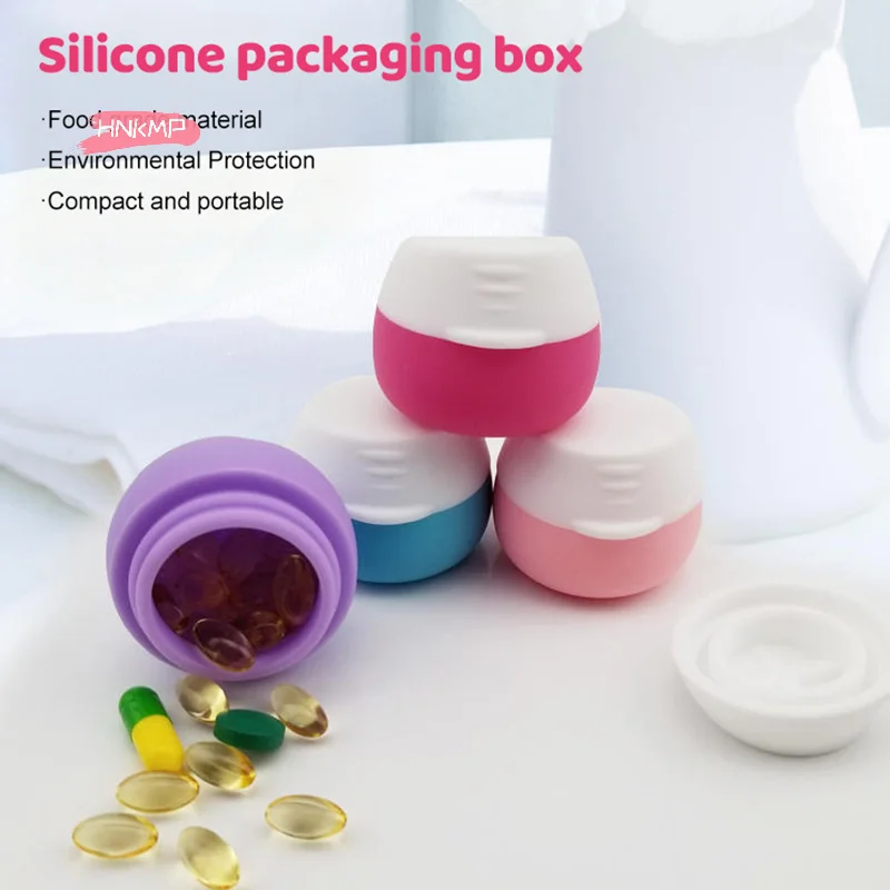 Pot de voyage Portable en Silicone de 20ml, avec couvercle, cosmétique, visage, corps, crème pour les mains, boîte à pilules, Mini bijoux, récipient de poudre de crème, 1 pièce