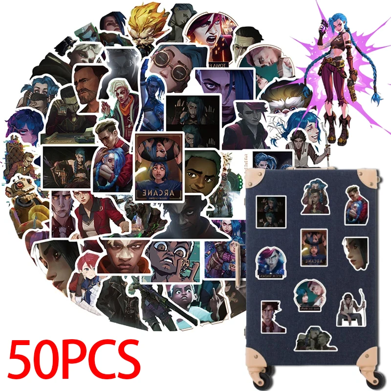 

50 шт. Arcane Jinx наклейка DIY наклейки для багажа ноутбука телефон кружка скейтборд водостойкие граффити наклейки скрапбук канцелярские принадлежности подарок