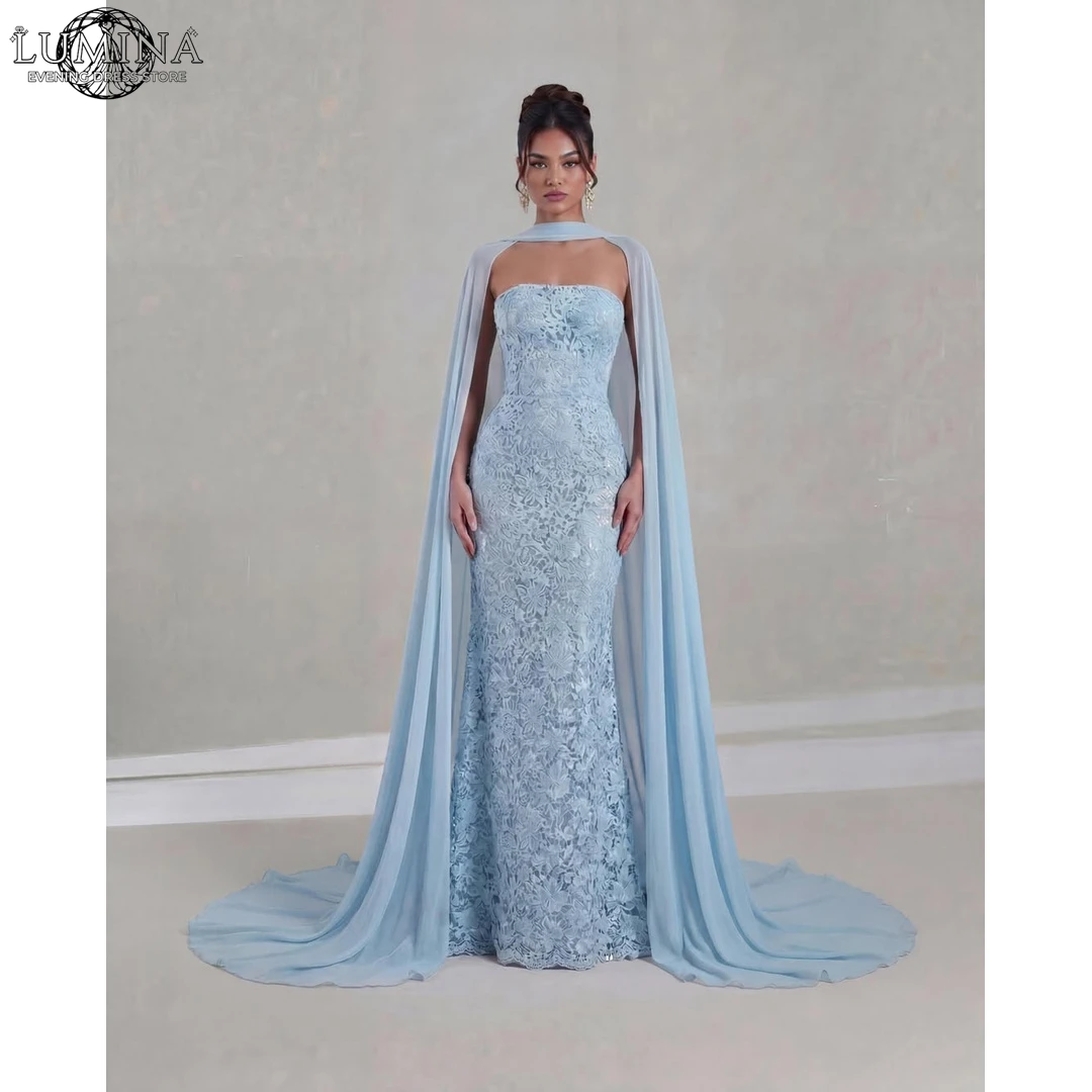 Lumina Spitzen-Stickerei Cocktailkleider Elegante Partykleider für Besondere Anlässe Fischschwanz-Rock Maßgeschneidertes Glänzendes Abendkleid