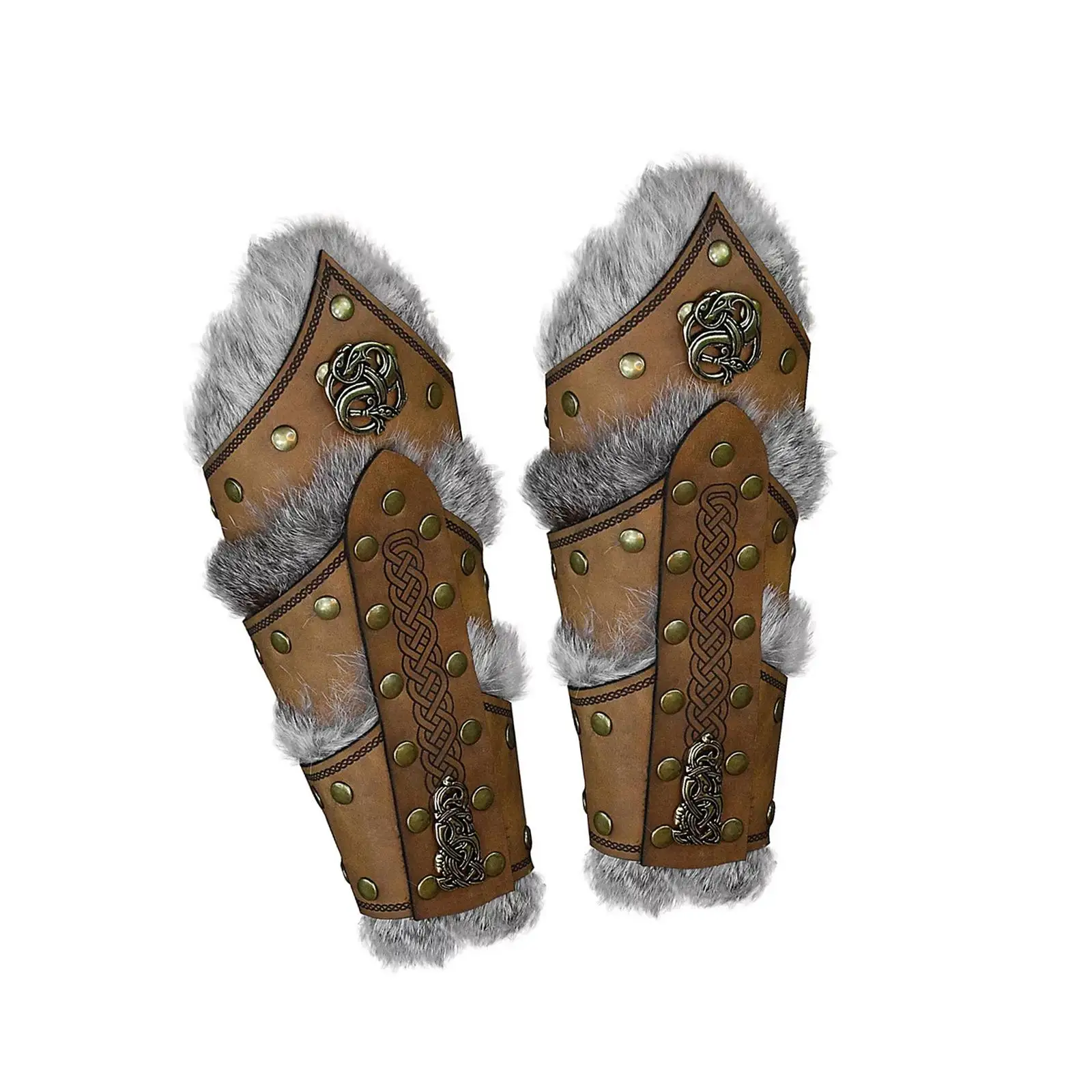 واقيات للذراع من العصور الوسطى من جلد البولي يوريثان، سوار معصم عريض، حزام قابل للتعديل لملحقات المسرح التنكرية #2