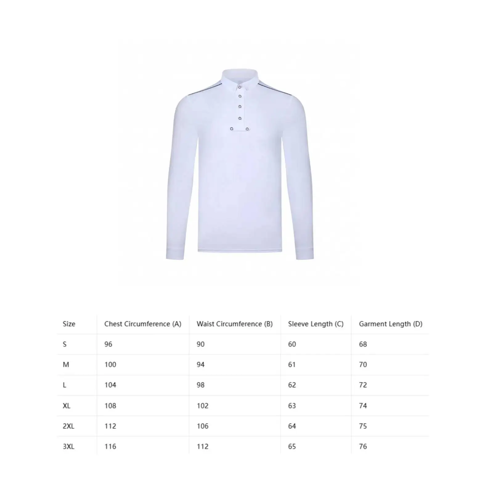 Reitsport-Shirt mit Stehkragen und Langen Ärmeln, Dehnbares Reitoberteil für Herren – Detail 6