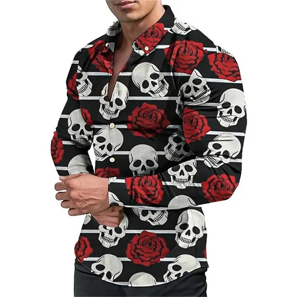 

2023 Spring New Men's High Quality Long sleeved Single breasted Printed Shirt Fashion Social Ball Men's Designer Clothing S-6XL