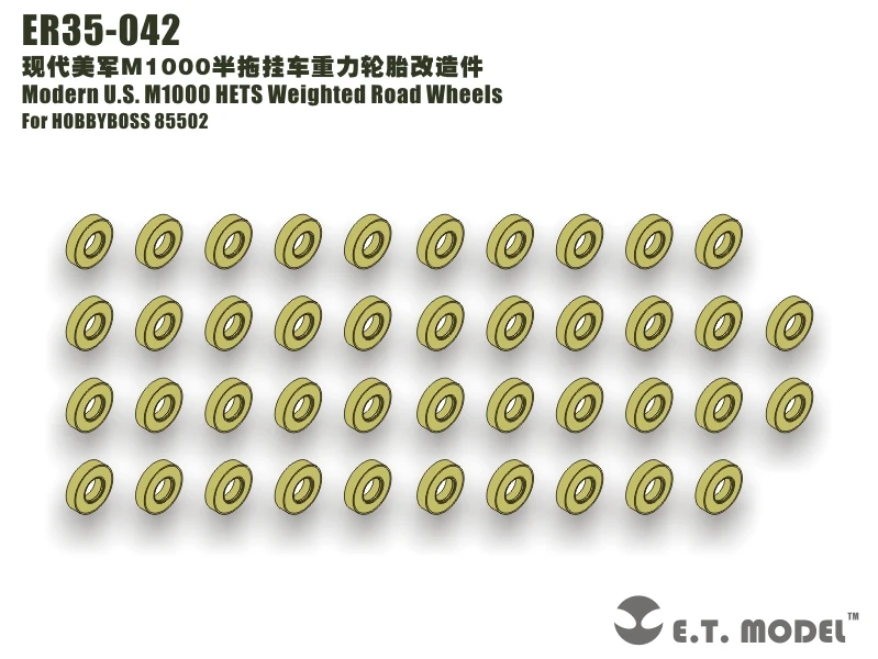 ET Model ER35-042 Modern U.S. M1000 HETS Weighted Road Wheels For HOBBYBOSS 85502