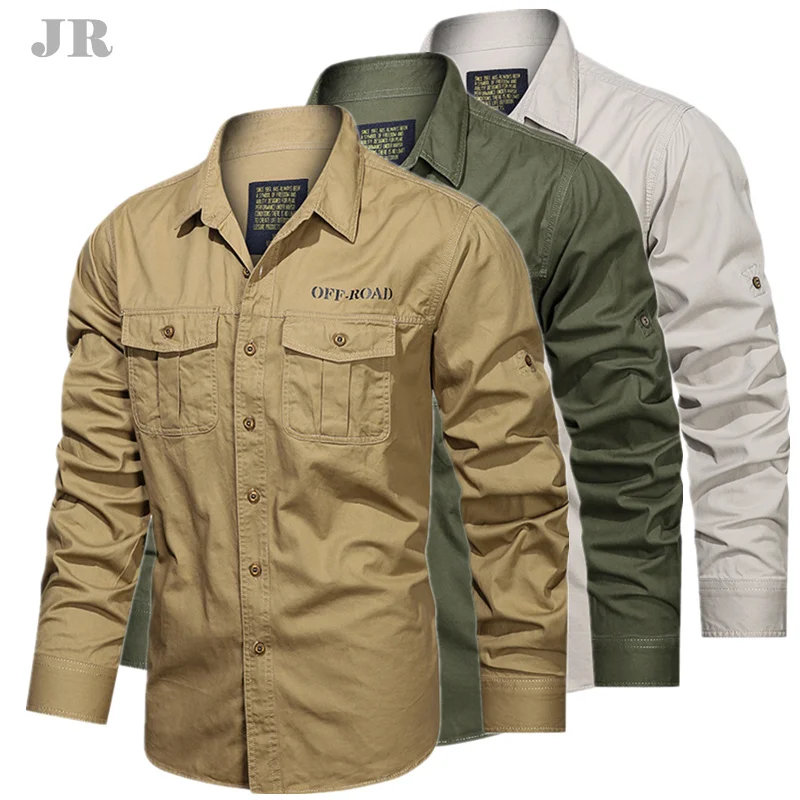 

Outdoor Cotton Combat Breathable Long Sleeve Working Shirts Men Hiking Camping Climbing Fishing Tactical Military Shirt