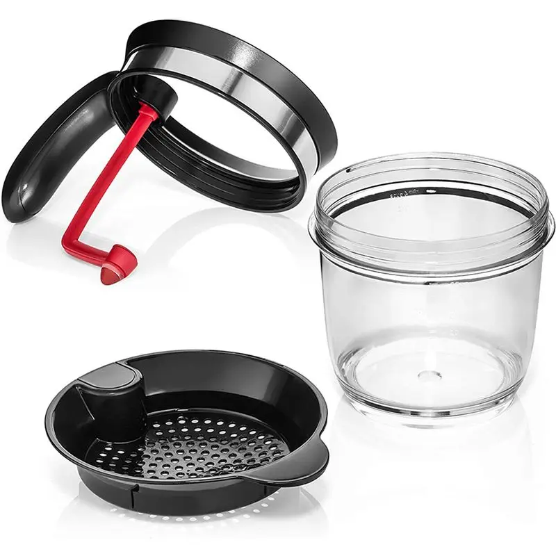 VEHO-2X 1000ML Oil Separator Measuring Cup And Strainer With Bottom Release For Gravy Sauces & Other Liquids With Oil Grease