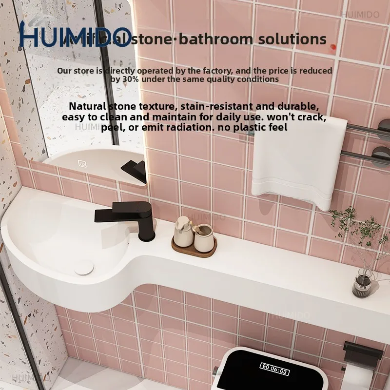 Bathroom integrated washbasin mini small apartment Japanese-style small washbasin water drop-shaped extremely narrow