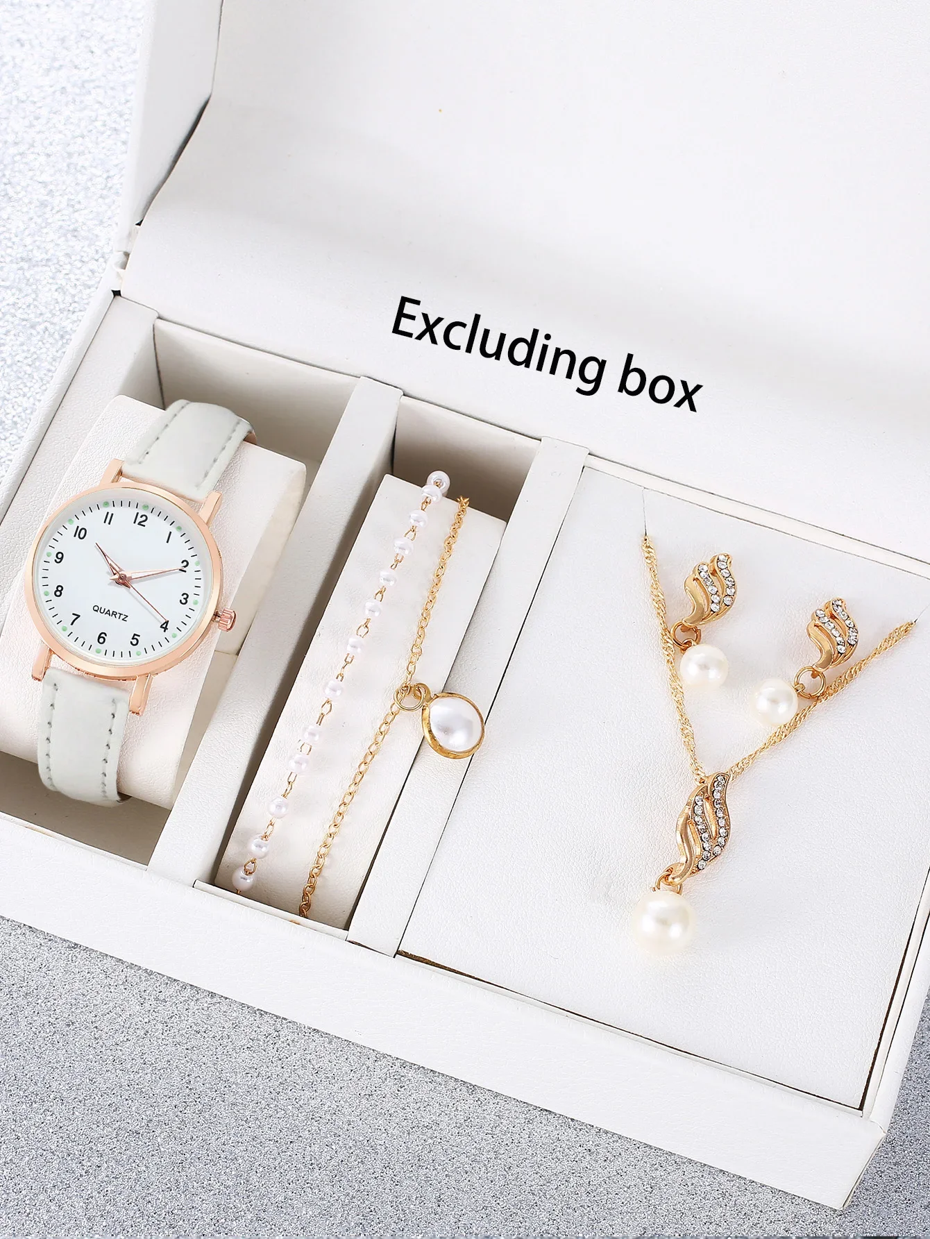 5-piece set Digital luminous pointer quartz watch set for women, versatile and fashionable belt for female students