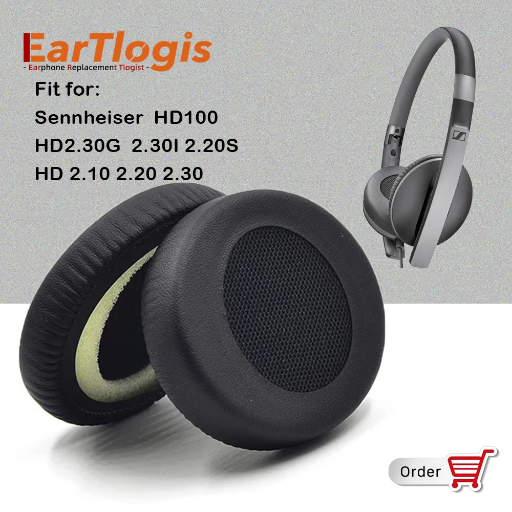 

EarTlogis Replacement Ear Pads for Sennheiser HD100 HD 2.30G 2.30I 2.20S HD 2.10 2.20 2.30 Headset Parts Earmuff Cover Cushion
