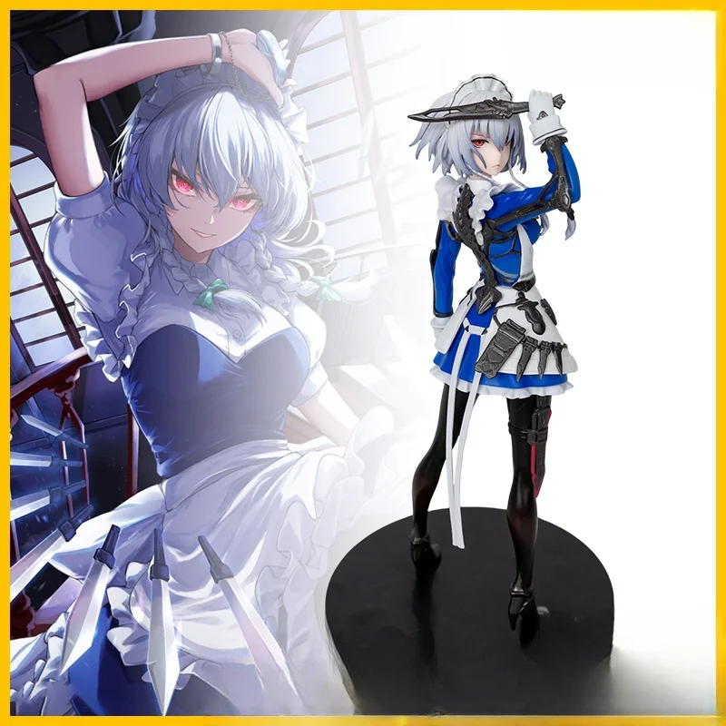 Official Touhou Project Sakuya Izayoi Gk Maid Anime Girl 2d Model Figure Collectible Desktop Ornament Gift For Fans