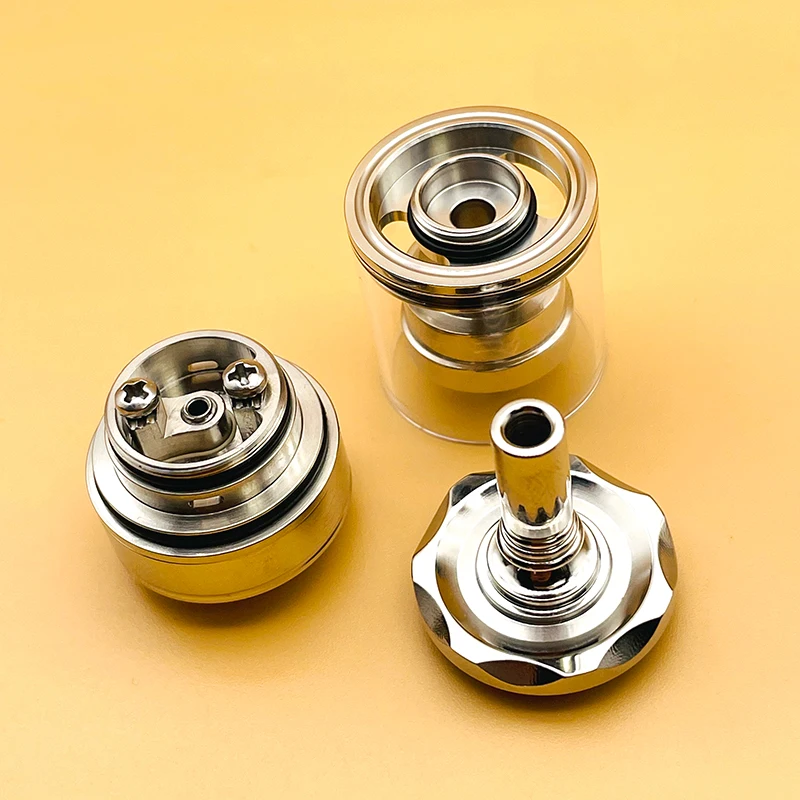 DSX Diplomat Top Fill Korte Tank MTL/RDL RTA kit Verstuiver 23mm 316ss Spiegel polijsten met 3pcs Chambers Vape Accessoires