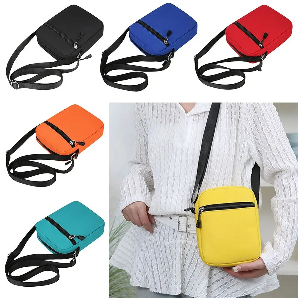 

Fashion Mini Shoulder Bag Adjustable Solid Color Crossbody Bag Multiple Compartments Oxford Cloth Mobile Phone Bag