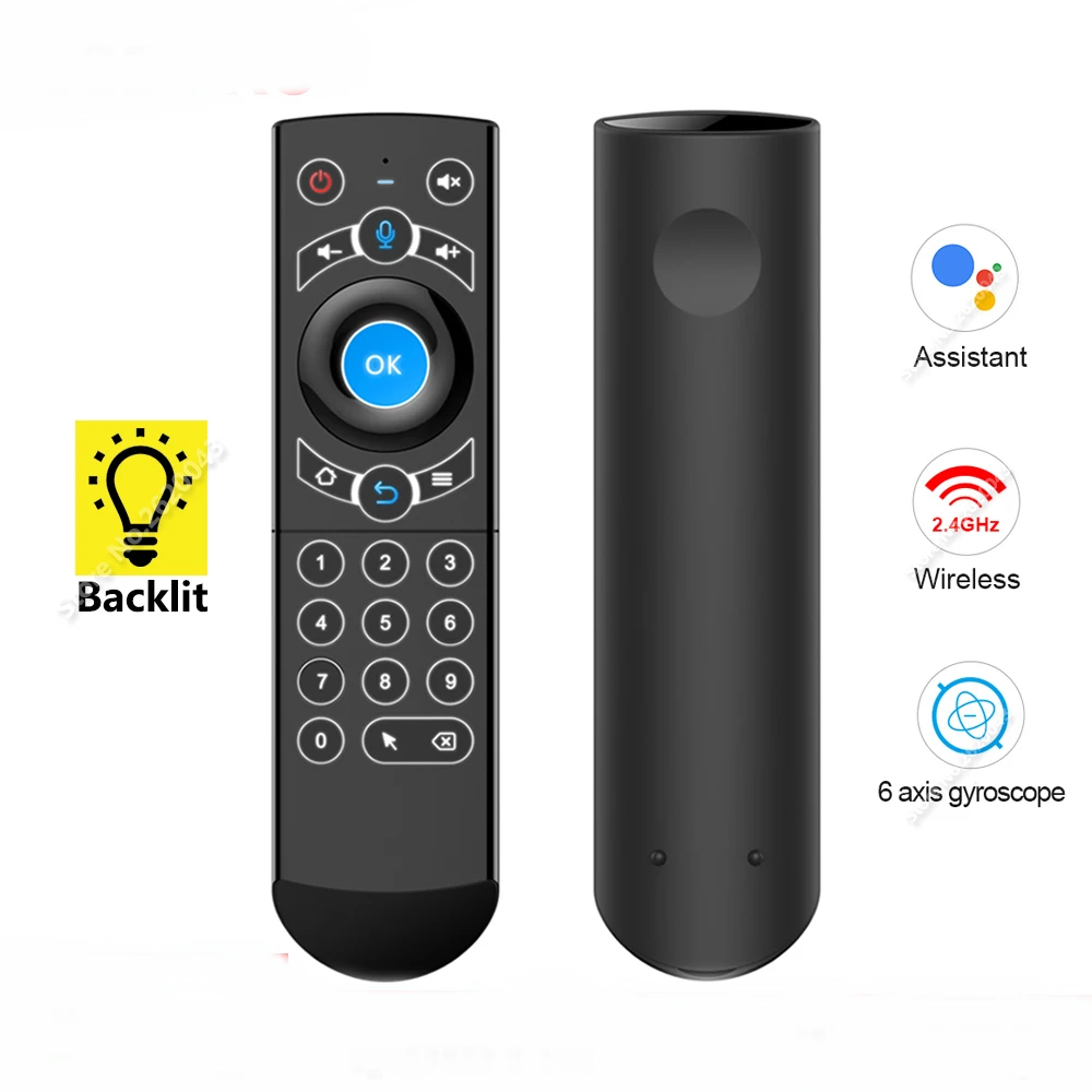 Q7 Backlight Voice Remote Control 2.4G Wireless Air Mouse for H96 X96 Android TV Box