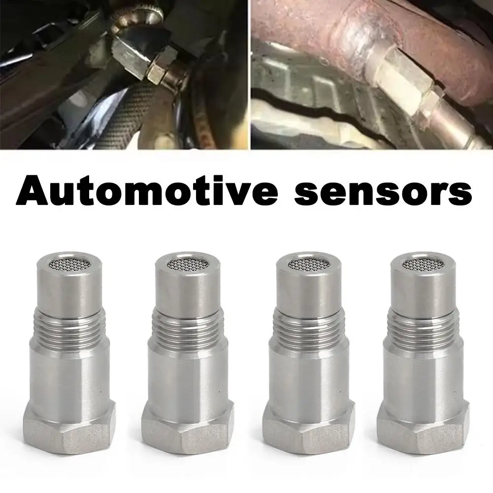 4PCS Stainless Steel Sensor Spacer Adapter Check Engine Light Cel Mini Catalyst O2 Sensor Spacer Adapter M18x1.5 Oxygen Sensor