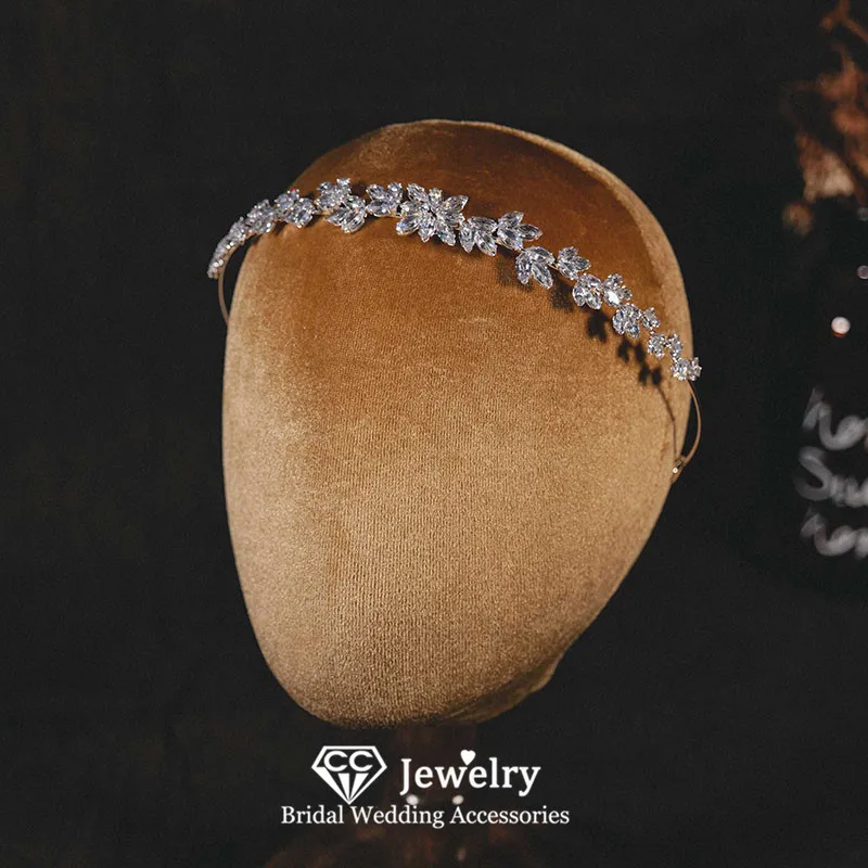 

CC хрустальные ленты для волос, свадебные аксессуары для волос, женские прически, свадебный головной убор, обручальные украшения, простой дизайн, модная корона AN320