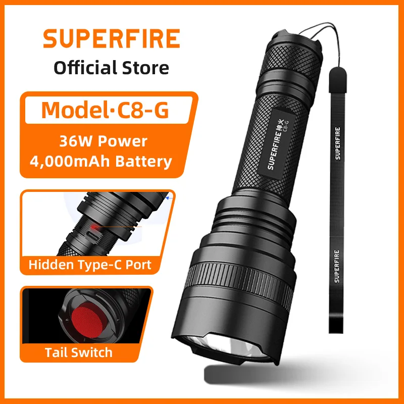superfire-c8-g-36w-torche-rechargeable-torche-puissante-telescopique-zoomable-lampe-de-poche-ultra-lumineuse-5-modes-d'eclairage-lanterne