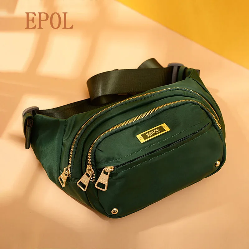EPOL Women's Shoulder Bag Nylon Oxford Fabric Multi-Layer Waterproof Sports Waist Bag with Metal Zipper Fashion Bags 6006-03