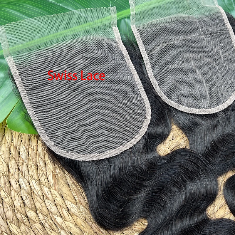 5x5 الجسم موجة الدانتيل الشفاف إغلاق غير مرئية تذوب الجلد الخام 100% الشعر البشري 5x5 الدانتيل إغلاق فقط عقدة ابيض مسبقة القطع