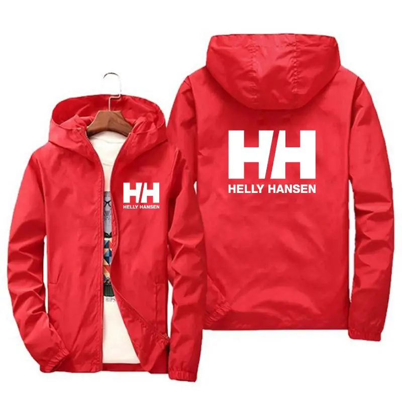 HH jaket Hoodie pria anti air, jaket pria Hoodie ritsleting, jaket Hoodie olahraga, cepat kering, jaket Stoper angin, jas hujan, jaket olahraga Hot Sellin, 2024