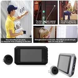 Smart Digital Peephole Door Viewer Camera 3.97 Inch IR Night Vision HD 1080P Mini Digital Magic Door Eye Ring Door Bell Camera