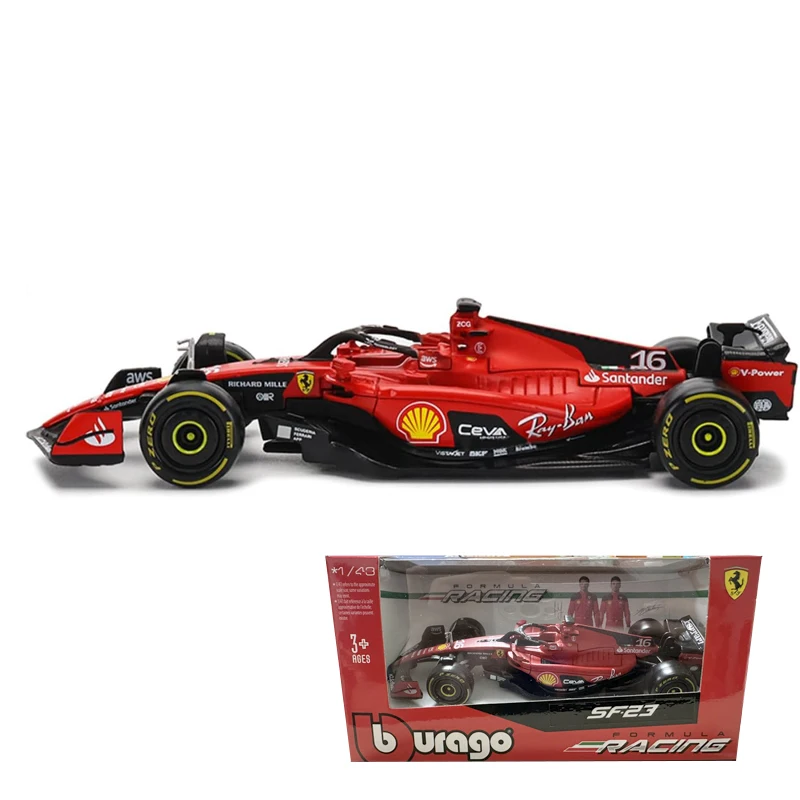 Bburago 1:43 F1 Model Car Mercedes Ferrari Redbull Racing SF23 AlpineA523 AlfaC43 Metal Diecast Verstappen Collectible Miniature