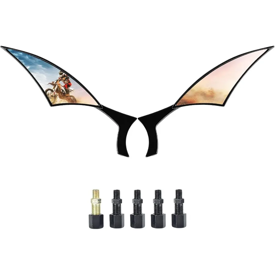 

Motorcycle Black Blade Rear View Side Mirrors with Convex Design for Harley Cruiser Chopper Sportbike Dyna Softail Street Bike