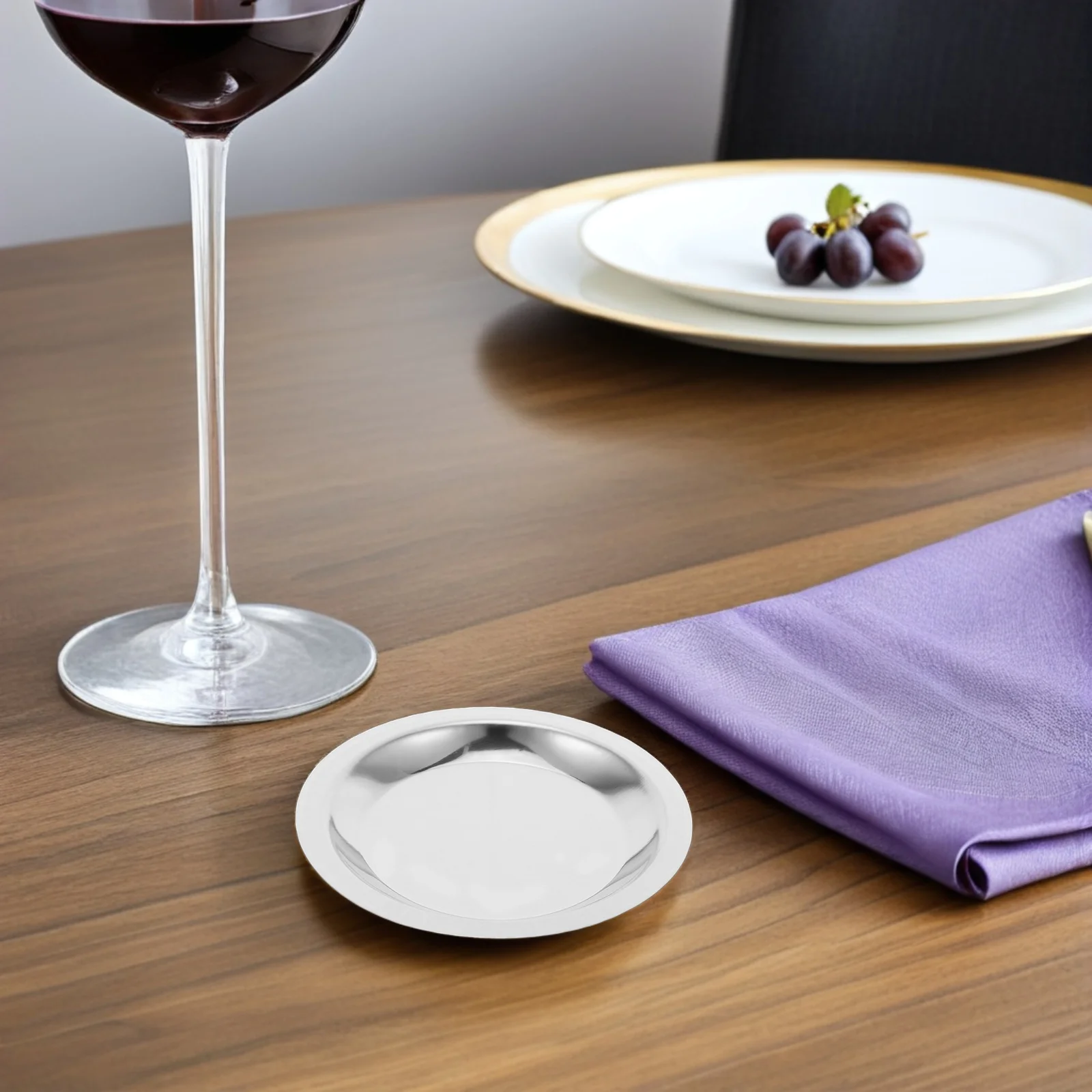 

6pcs Bottle Coaster Stainless Steel Heat-Resistant Anti-Scalding Dining Table Pad Red Wine Coaster Washable Reusable Kitchen