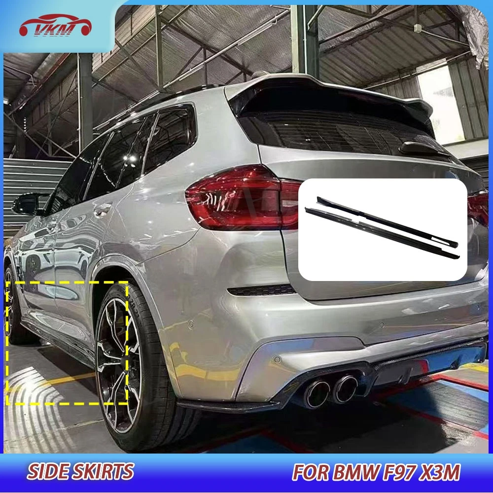 Carbonfaser-Seitenschweller Stoßstangenverlängerung für BMW F97 X3M 2019-2021 – Car-Styling Seitenverkleidungen Bodykits Zubehör FRP