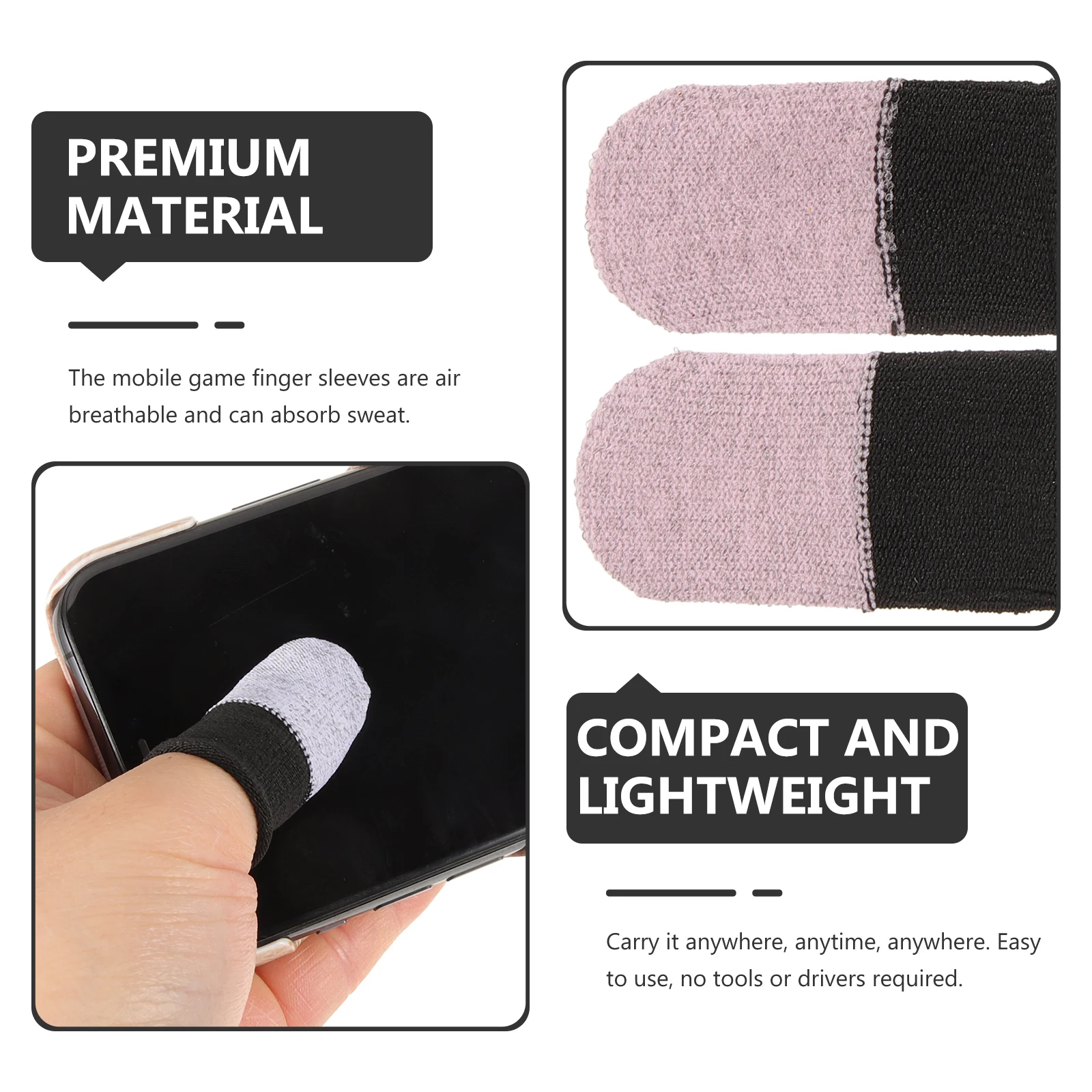 

5Pairs Anti-Slip Gaming Finger Sleeves Sweat-Resistant Breathable Mobile Game Finger Covers for Touchscreens Gamer Supplies