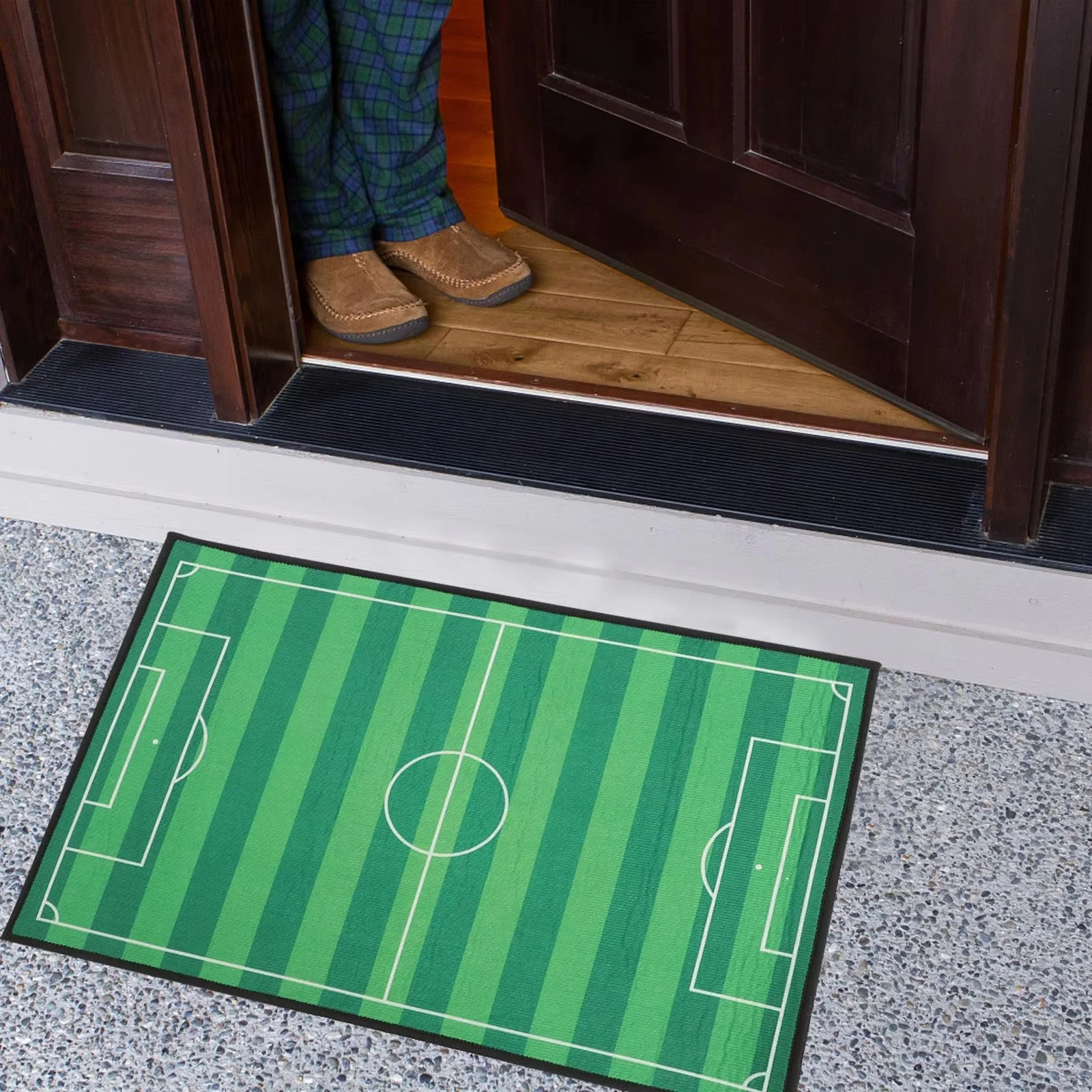 VIKAMA Football Field Entrance Door Mat Lawn Pattern Entrance Hall Balcony Locker Room Applicable Sports Style Creative Home