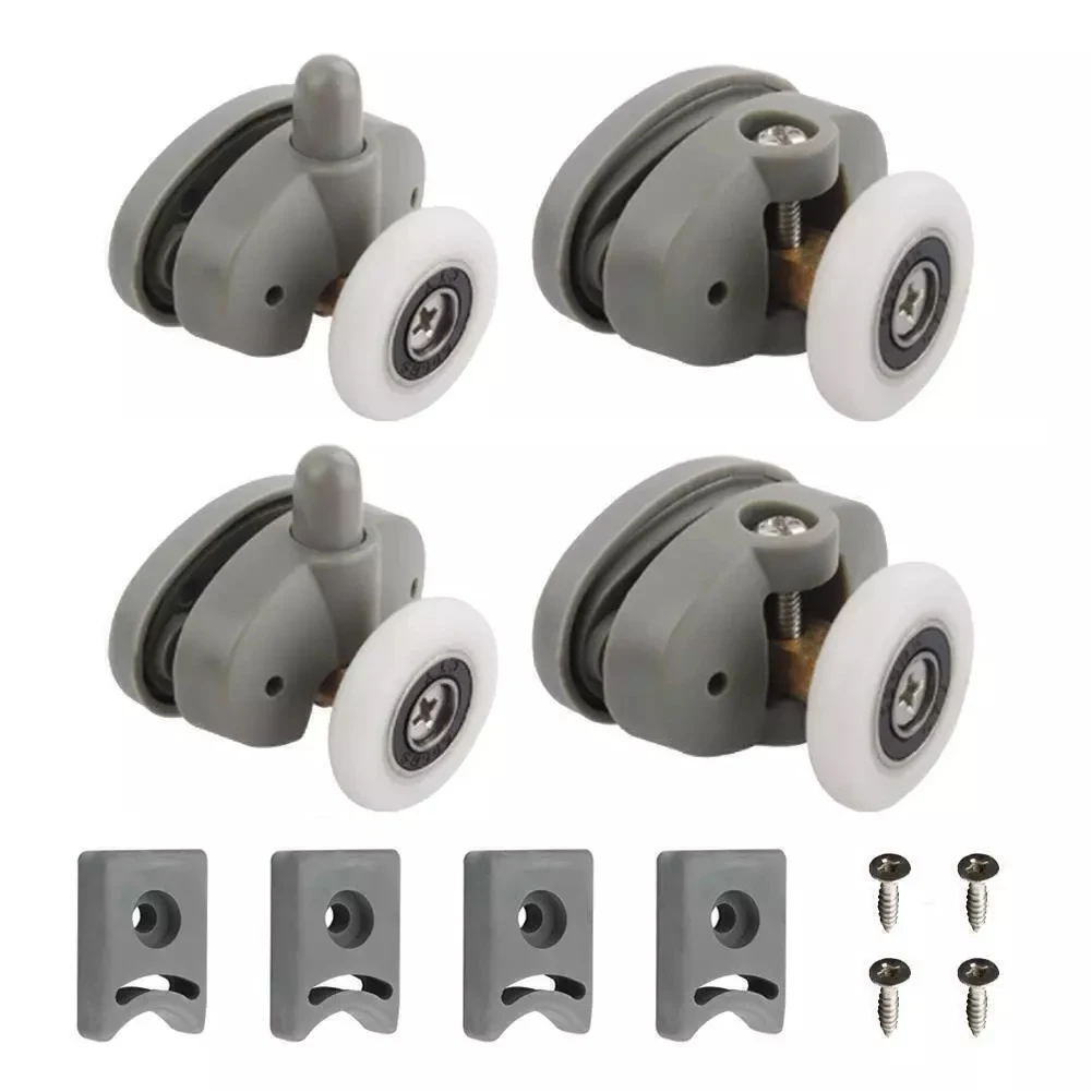 4pcs Shower Door Rollers Set 23mm Top And Bottom Wheels Runners For 4-6mm Glass Panels