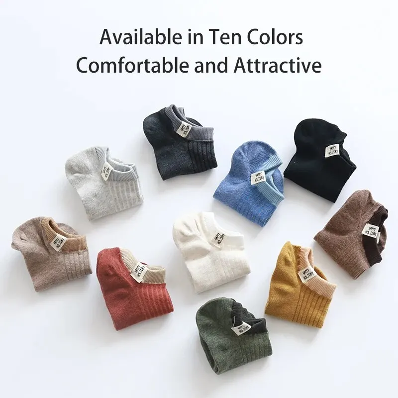 10 أزواج من الجوارب النسائية للربيع والصيف بشعارات حروف حلوة ولطيفة وعصرية ومريحة على طراز الكلية