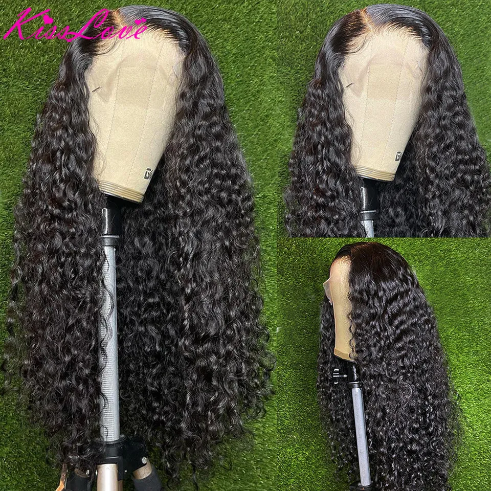 34 32 Inch Brazilian Deep Wave 13x4/13x6 Lace Front Wig Transparent Curly Human Hair Lace Wigs Glueless HD 5x5 Lace Closure Wig