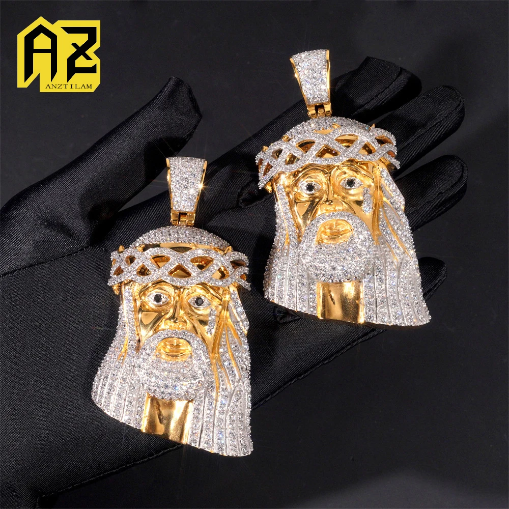 

Anztilam No Fade 316L Stainless Steel Jesus Pendant Necklace Long Link Chain for Women Men With Zircon Hip Hop Jewelry Free Ship