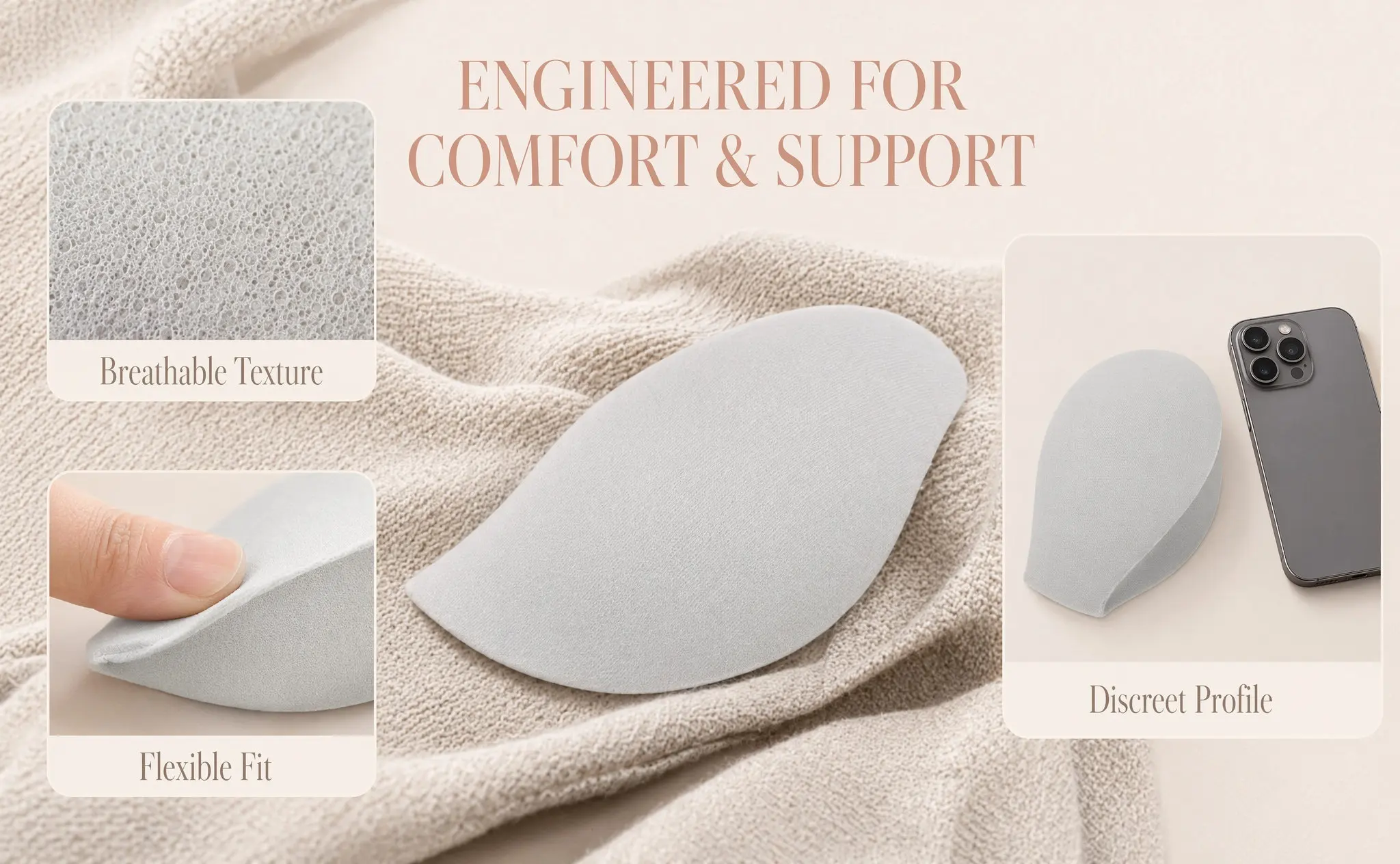2Pcs Mens Bulge Enhancing Pad 3D Underwear Cup Sponge Cushion for Swimsuit Sports Gear Daily Wear Friction Reduction Adaptive
