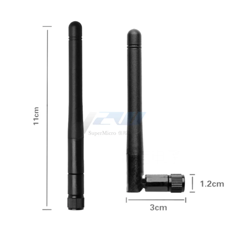 1PCS 5GWiFi antenna 2.4GHz/5.8GHz dual band 3dbi RPSMA/SMA connector rubber 11CM adapter network router omnidirectional antenna