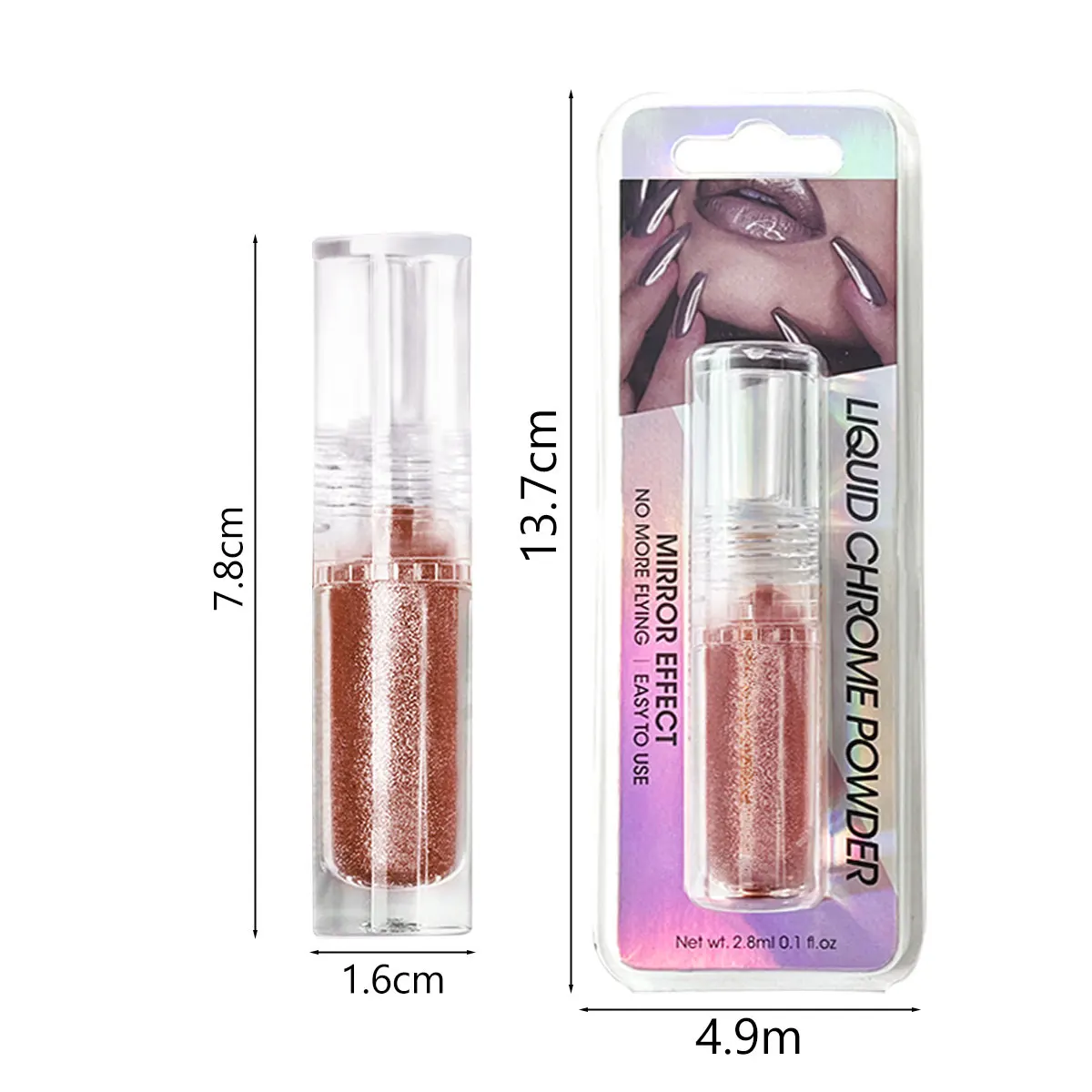 VOKY 1/6 قطعة كريم مسحوق مرآة سحرية لفن الأظافر بالليزر فائق السطوع والملون، مناسب لفن الأظافر بنفسك أو كهدية