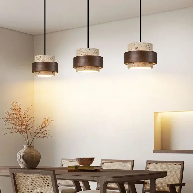 TechHPCreative Bar Pendant Lamp Wabi Sabi Stone Modern Retro Chandeliers Homestay Restaurant