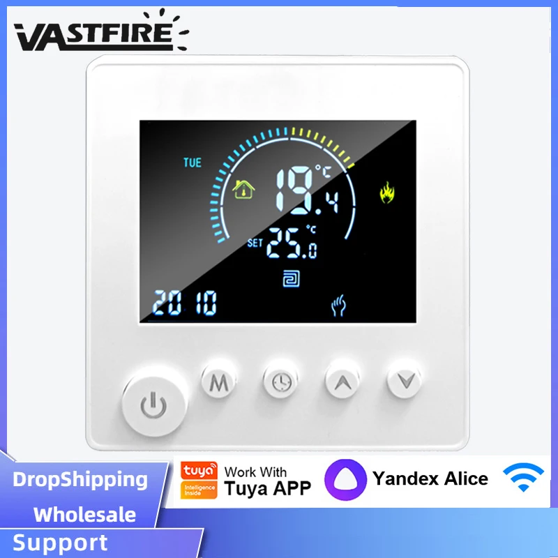 Smart WiFi ThermoandreElectric, Chauffage au sol, Eau, Gaz, Bomicrophone, Température, Télécommande sans fil, Tuya, Google Home, Alexa