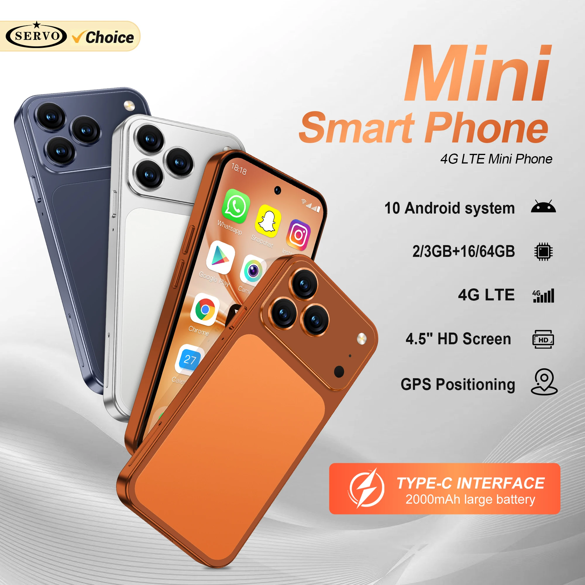 SERVO S45 PRO 4G LTE Mini Smartphone 4.5