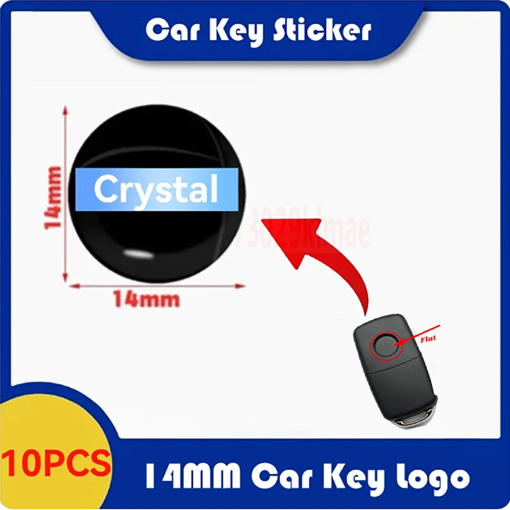 10 pz/lotto 14mm Crystal Car Key Logo Emblem Sticker sostituzione per KEYDIY VVDI KD Remote Control Case Cover