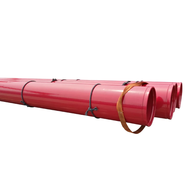 Pipa baja karbon lasan Fire Fighting ASTM A59 4 "114mm Fire Sprinkler beralur kedua ujung merah dicat pipa tempur