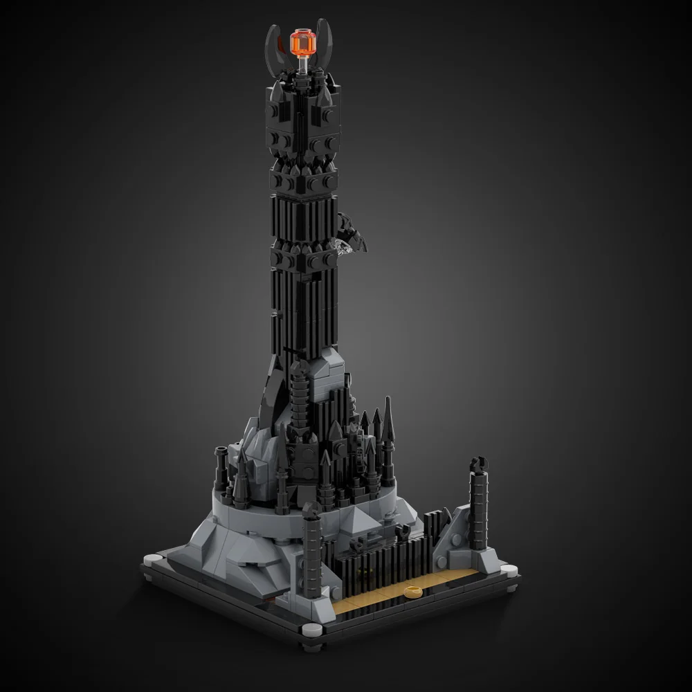 MOC película The Ringss Barads Dur modelo de bloques de construcción Castillo negro arquitectura Mordor Territorio ladrillos juguete ensamblado regalo para niños