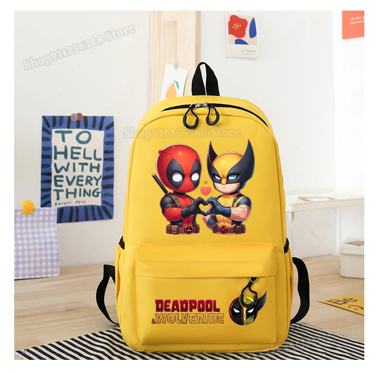 Deadpool & Wolverine Figure Print Backpack High Capacity Waterproof Laptop Mochila Kids Back To School Bags Travel Rucksack Gift