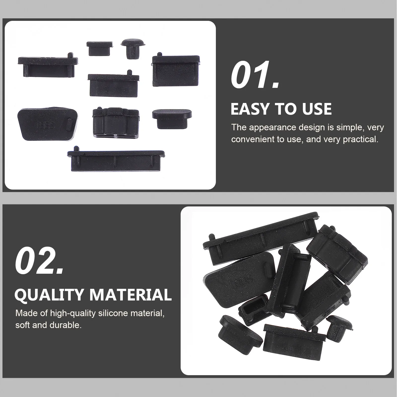 

5Sets Universal Silicone Dust Plug for Laptop Ports Anti-Dust Cover Protector Reusable Waterproof Port Stoppers for Notebook