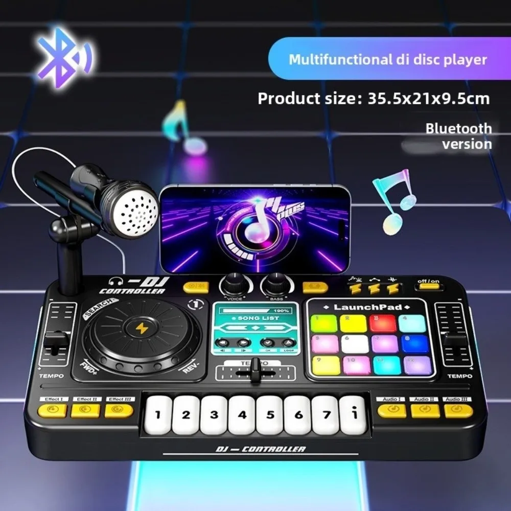 Mélangeur DJ multifonctionnel pour enfants, conception de Simulation interactive, contrôleur de platine DJ, effets de musique avec Microphone
